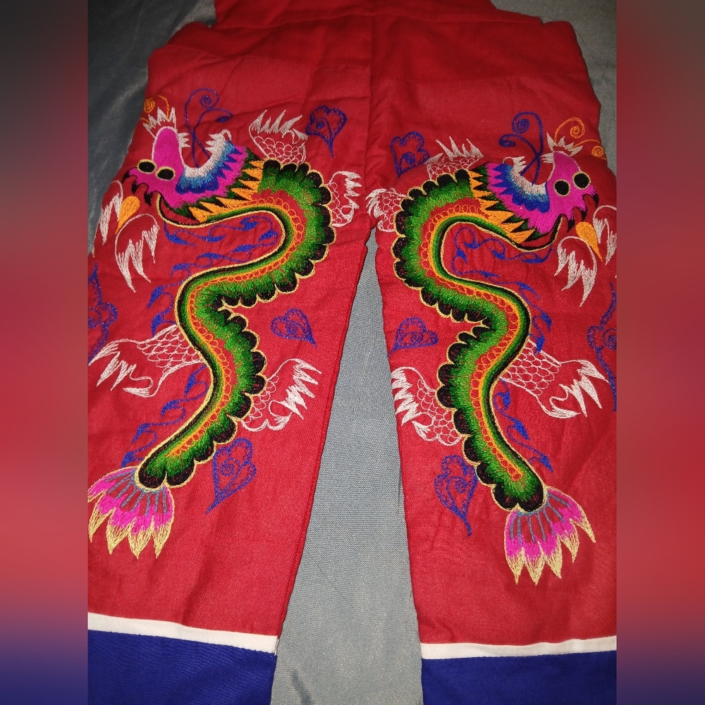 Vintage Embroidered Chinese Romper/ Jacket Set - Picture 3 of 13